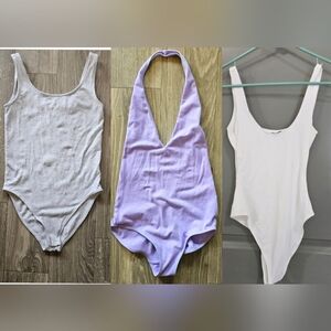 3 Body Suits-SOLD AS 1- AMERICAN APPAREL, ZARA and GAP